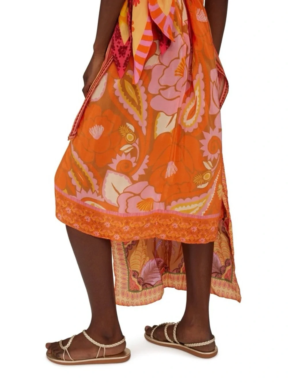 Farm Rio Forest Mixed Scarves midi dress women’s sz Large nwt new - Picture 3 of 16